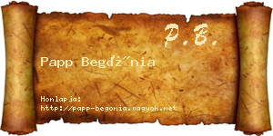 Papp Begónia névjegykártya