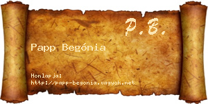 Papp Begónia névjegykártya